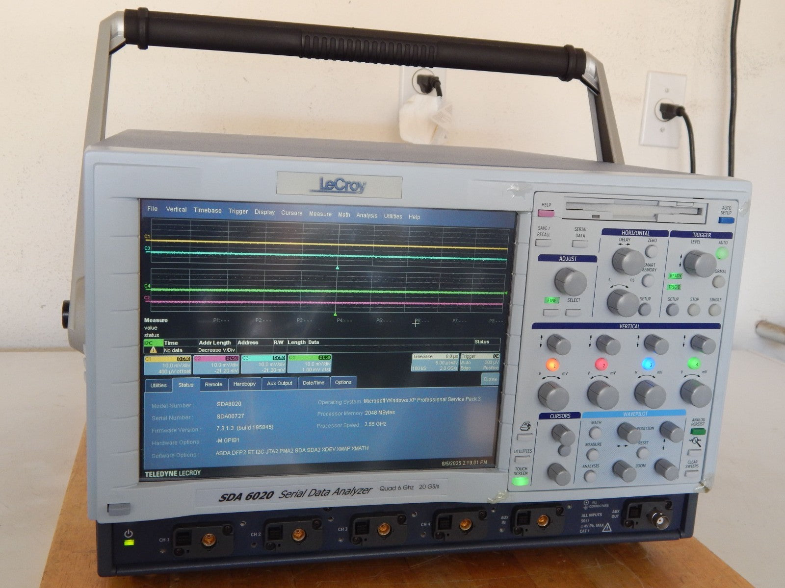 Lecroy SDA6020 6Ghz QUAD 20GS, opt's ASDA DFP2 ET I2C JTA2 PMA2 SDA SDA2 & more Lecroy SDA6020 6Ghz QUAD 20GS, opt's ASDA DFP2 ET I2C JTA2 PMA2 SDA SDA2 & more